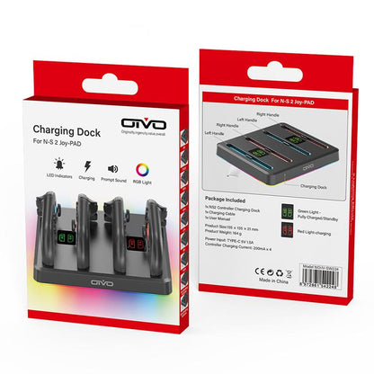 For Nintendo Switch 2 OIVO IV-SW224 Game Controller Magnetic Charging Stand(Black) - Charger & Power by OIVO | Online Shopping UK | buy2fix
