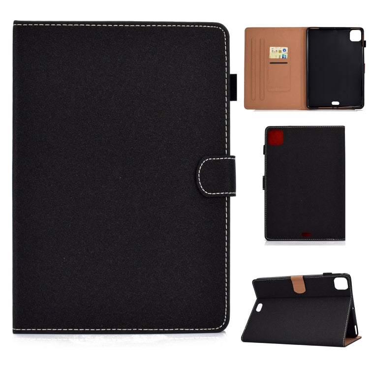 For iPad Air 2022 / 2020 10.9 Solid Color Magnetic Horizontal Flip Leather Case with Card Slots & Holder & Anti-skid Strip(Black) - iPad Air (2022) / (2020) 10.9 Cases by buy2fix | Online Shopping UK | buy2fix