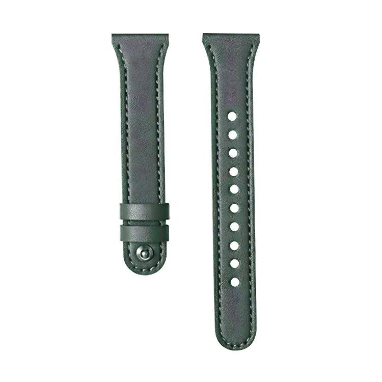 22mm xDfind Double Ring Single Rivet Genuine Leather Watch Band(Army Green) - 22mm Bands by xDfind | Online Shopping UK | buy2fix
