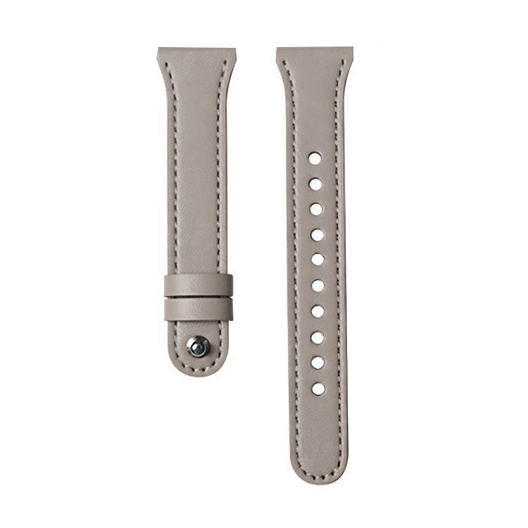 22mm xDfind Double Ring Single Rivet Genuine Leather Watch Band(Grey) - 22mm Bands by xDfind | Online Shopping UK | buy2fix