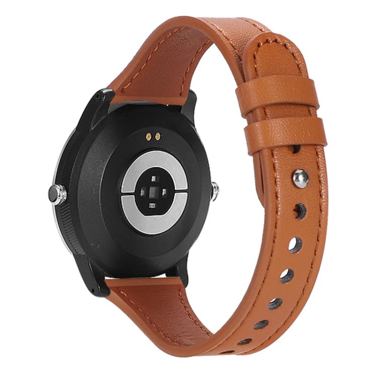 22mm xDfind Double Ring Single Rivet Genuine Leather Watch Band(Light Brown) - 22mm Bands by xDfind | Online Shopping UK | buy2fix