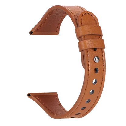 22mm xDfind Double Ring Single Rivet Genuine Leather Watch Band(Light Brown) - 22mm Bands by xDfind | Online Shopping UK | buy2fix
