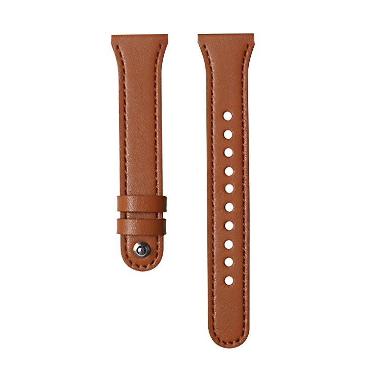 22mm xDfind Double Ring Single Rivet Genuine Leather Watch Band(Light Brown) - 22mm Bands by xDfind | Online Shopping UK | buy2fix