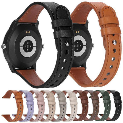 22mm xDfind Double Ring Single Rivet Genuine Leather Watch Band(Army Green) - 22mm Bands by xDfind | Online Shopping UK | buy2fix