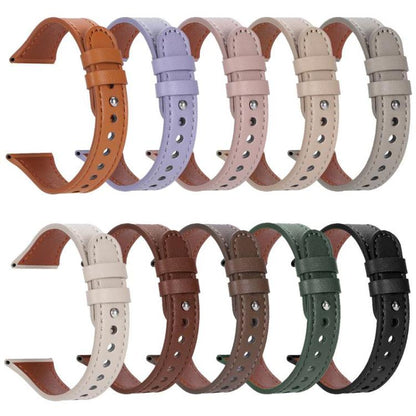 22mm xDfind Double Ring Single Rivet Genuine Leather Watch Band(Grey) - 22mm Bands by xDfind | Online Shopping UK | buy2fix