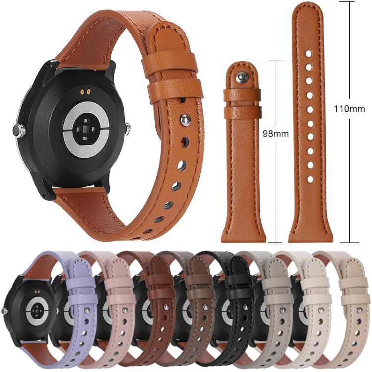 22mm xDfind Double Ring Single Rivet Genuine Leather Watch Band(Army Green) - 22mm Bands by xDfind | Online Shopping UK | buy2fix