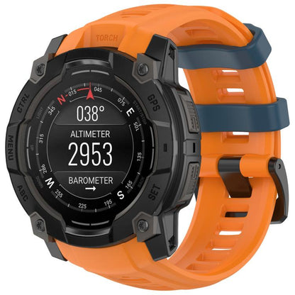 For Garmin Instinct 3 AMOLED 50mm / Solar 50mm xDfind Quick-release Silicone Watch Band(Orange + Blue) - Watch Bands by xDfind | Online Shopping UK | buy2fix