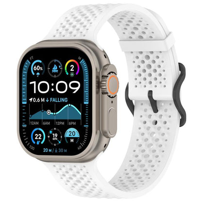 For Apple Watch 42 / 44 / 45 / 46 / 49mm xDfind Breathable Silicone Watch Band(White) - Watch Bands by xDfind | Online Shopping UK | buy2fix