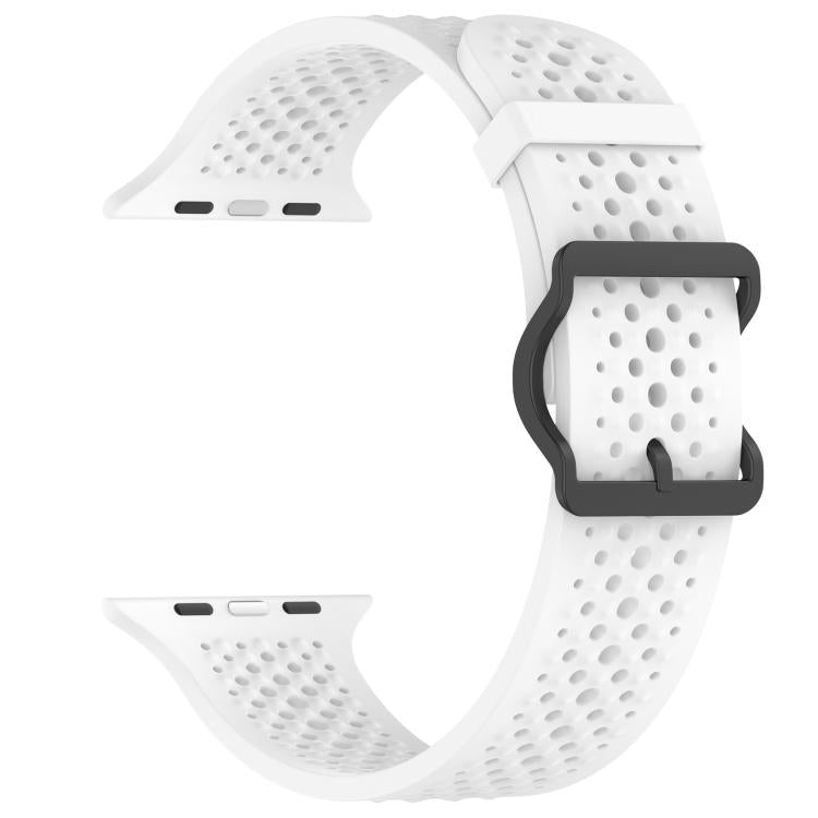 For Apple Watch 38 / 40 / 41 / S10 42mm xDfind Breathable Silicone Watch Band(White) - Watch Bands by xDfind | Online Shopping UK | buy2fix