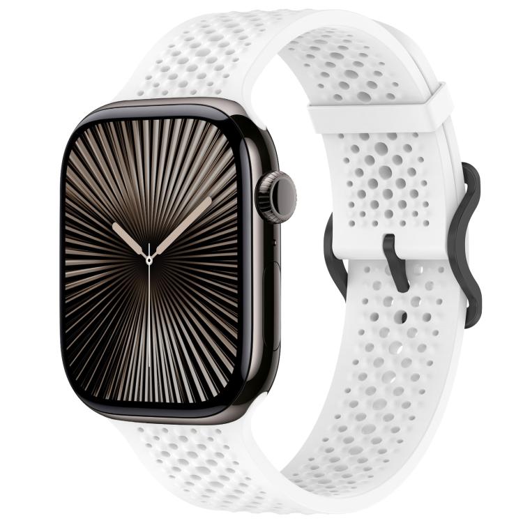 For Apple Watch 38 / 40 / 41 / S10 42mm xDfind Breathable Silicone Watch Band(White) - Watch Bands by xDfind | Online Shopping UK | buy2fix