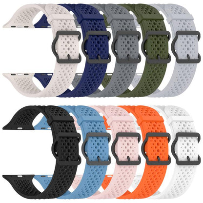 For Apple Watch 42 / 44 / 45 / 46 / 49mm xDfind Breathable Silicone Watch Band(Black) - Watch Bands by xDfind | Online Shopping UK | buy2fix