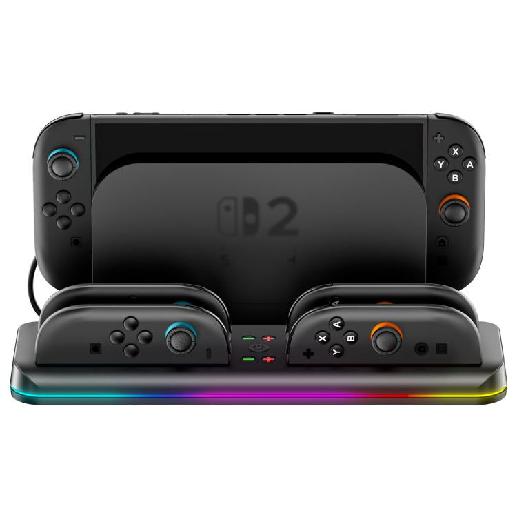 For Nintendo Switch 2 OIVO VG-SW205 Gaming Console Storage Magnetic Charging Stand with RGB Lights(Black) - Charger & Power by OIVO | Online Shopping UK | buy2fix