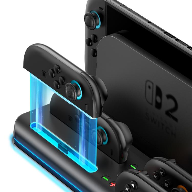 For Nintendo Switch 2 OIVO VG-SW205 Gaming Console Storage Magnetic Charging Stand with RGB Lights(Black) - Charger & Power by OIVO | Online Shopping UK | buy2fix