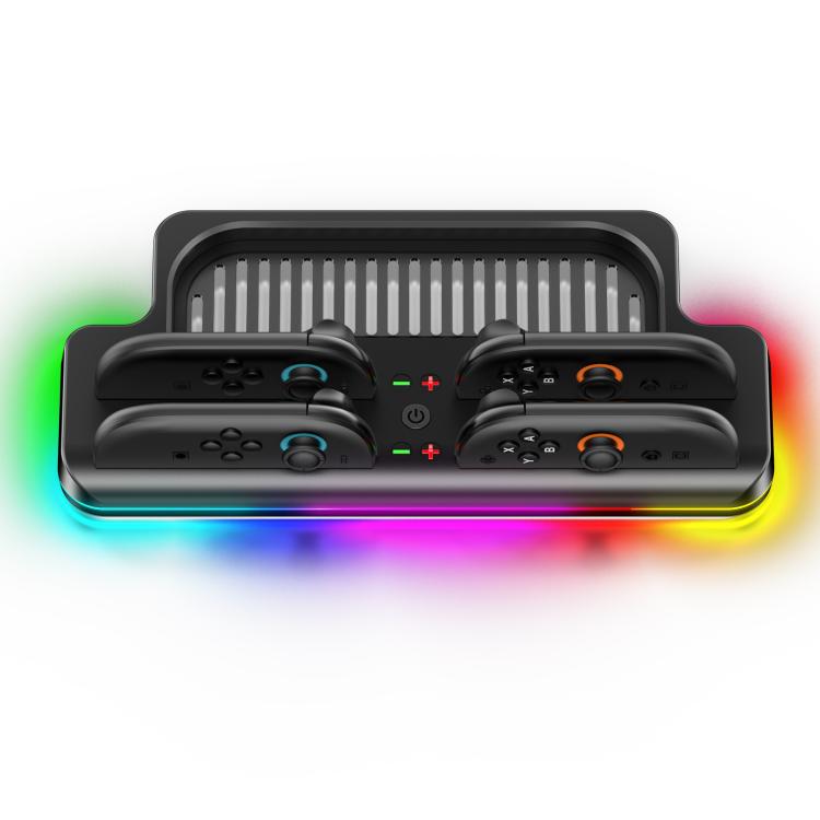 For Nintendo Switch 2 OIVO VG-SW205 Gaming Console Storage Magnetic Charging Stand with RGB Lights(Black) - Charger & Power by OIVO | Online Shopping UK | buy2fix