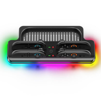 For Nintendo Switch 2 OIVO VG-SW205 Gaming Console Storage Magnetic Charging Stand with RGB Lights(Black) - Charger & Power by OIVO | Online Shopping UK | buy2fix