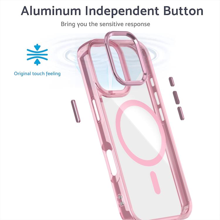 For iPhone 17 MagSafe Magnetic Clear Phone Case(Pink) - iPhone 17 Cases by buy2fix | Online Shopping UK | buy2fix