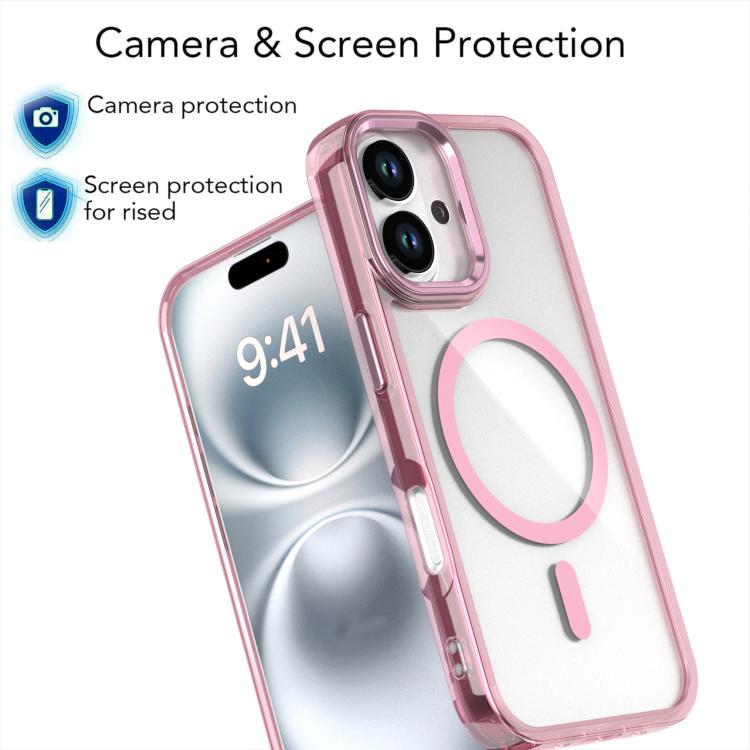 For iPhone 17 MagSafe Magnetic Clear Phone Case(Pink) - iPhone 17 Cases by buy2fix | Online Shopping UK | buy2fix