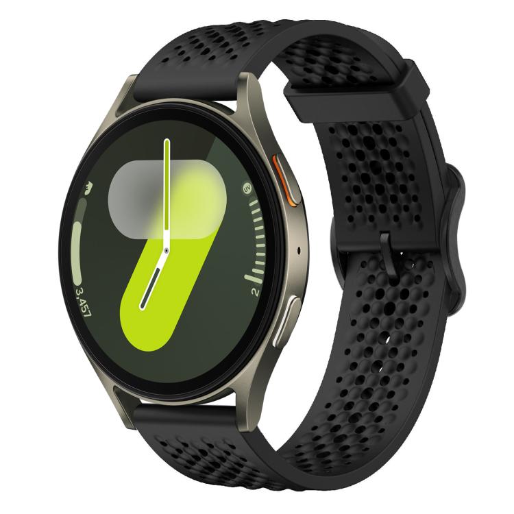 For Samsung Galaxy Watch 7 / 6 / 5 / FE xDfind Breathable Silicone Watch Band(Black) - Watch Bands by xDfind | Online Shopping UK | buy2fix
