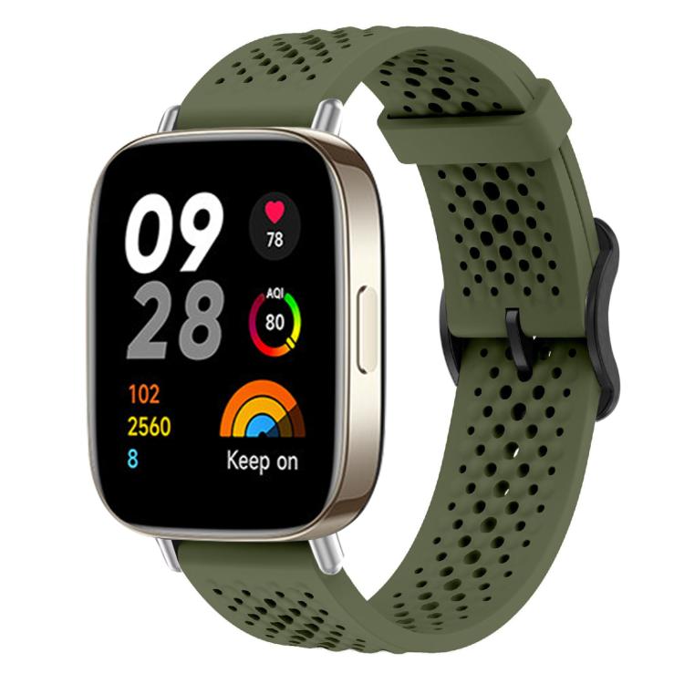 For Redmi Watch 3 xDfind Breathable Silicone Watch Band(Army Green) - Watch Bands by xDfind | Online Shopping UK | buy2fix