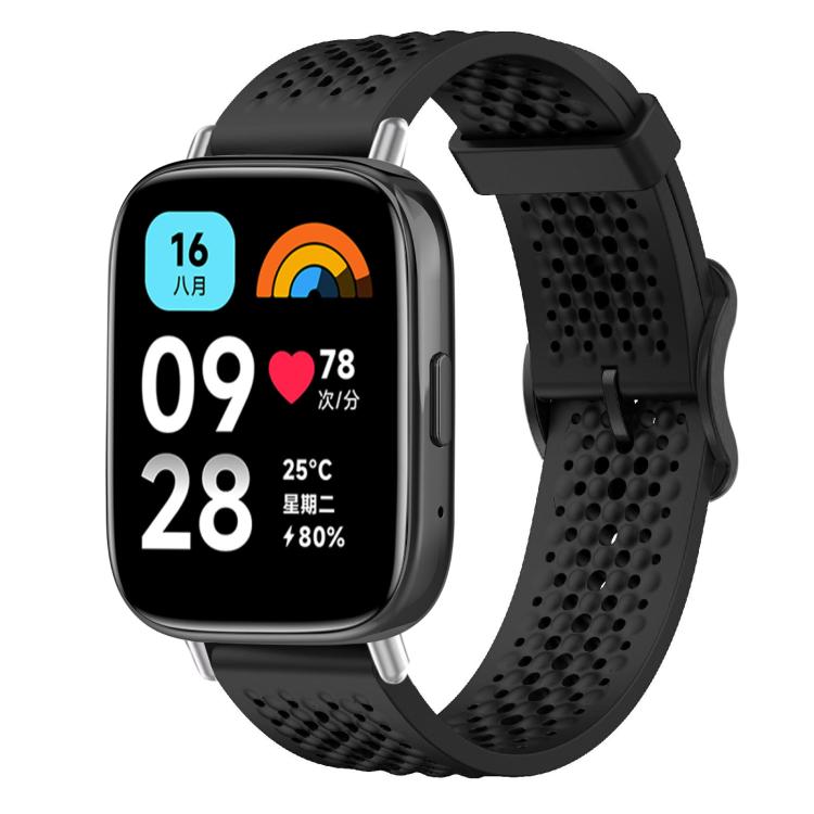 For Redmi Watch 3 Active / Watch 3 Lite xDfind Breathable Silicone Watch Band(Black) - Watch Bands by xDfind | Online Shopping UK | buy2fix