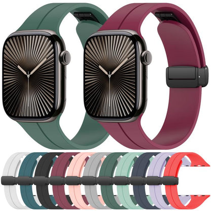 For Apple Watch 42 / 44 / 45 / 46 / 49mm xDfind  Flat Head Groove Folding Black Buckle Silicone Watch Band(Midnight Blue) - 20mm Bands by xDfind | Online Shopping UK | buy2fix