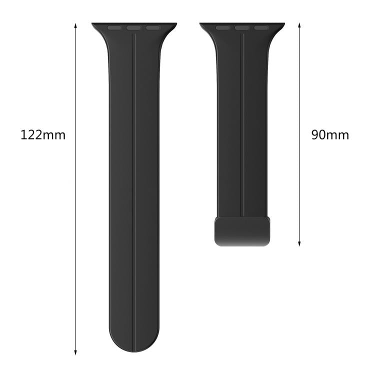 For Apple Watch 42 / 44 / 45 / 46 / 49mm xDfind  Flat Head Groove Folding Black Buckle Silicone Watch Band(Midnight Blue) - 20mm Bands by xDfind | Online Shopping UK | buy2fix