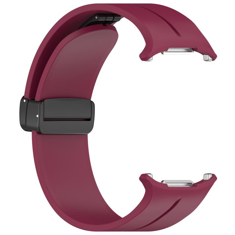 For Samsung Galaxy Watch Ultra / Ultra 2025 xDfind  Flat Head Groove Folding Black Buckle Silicone Watch Band(Wine Red) - Watch Bands by xDfind | Online Shopping UK | buy2fix