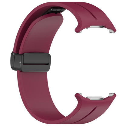 For Samsung Galaxy Watch Ultra / Ultra 2025 xDfind  Flat Head Groove Folding Black Buckle Silicone Watch Band(Wine Red) - Watch Bands by xDfind | Online Shopping UK | buy2fix