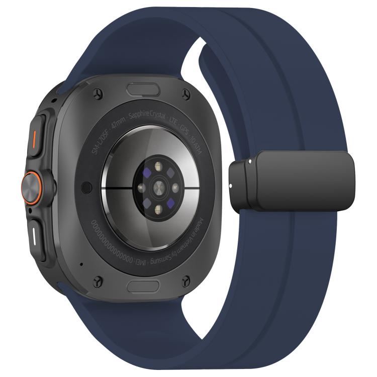 For Samsung Galaxy Watch Ultra / Ultra 2025 xDfind  Flat Head Groove Folding Black Buckle Silicone Watch Band(Midnight Blue) - Watch Bands by xDfind | Online Shopping UK | buy2fix