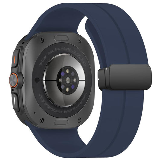For Samsung Galaxy Watch Ultra / Ultra 2025 xDfind  Flat Head Groove Folding Black Buckle Silicone Watch Band(Midnight Blue) - Watch Bands by xDfind | Online Shopping UK | buy2fix