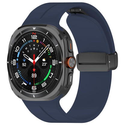 For Samsung Galaxy Watch Ultra / Ultra 2025 xDfind  Flat Head Groove Folding Black Buckle Silicone Watch Band(Midnight Blue) - Watch Bands by xDfind | Online Shopping UK | buy2fix
