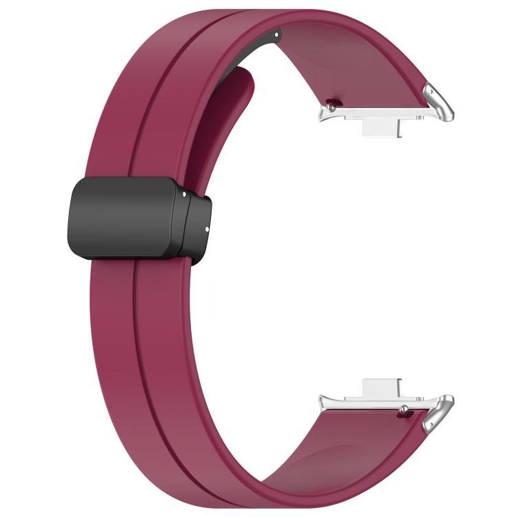 For Xiaomi Band 9 Pro/8 Pro/Redmi Watch 5/4 xDfind  Flat Head Groove Folding Black Buckle Silicone Watch Band(Wine Red) - Watch Bands by xDfind | Online Shopping UK | buy2fix