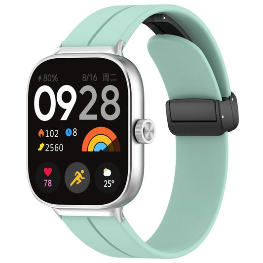 For Xiaomi Band 9 Pro/8 Pro/Redmi Watch 5/4 xDfind  Flat Head Groove Folding Black Buckle Silicone Watch Band(Emerald Green) - Watch Bands by xDfind | Online Shopping UK | buy2fix