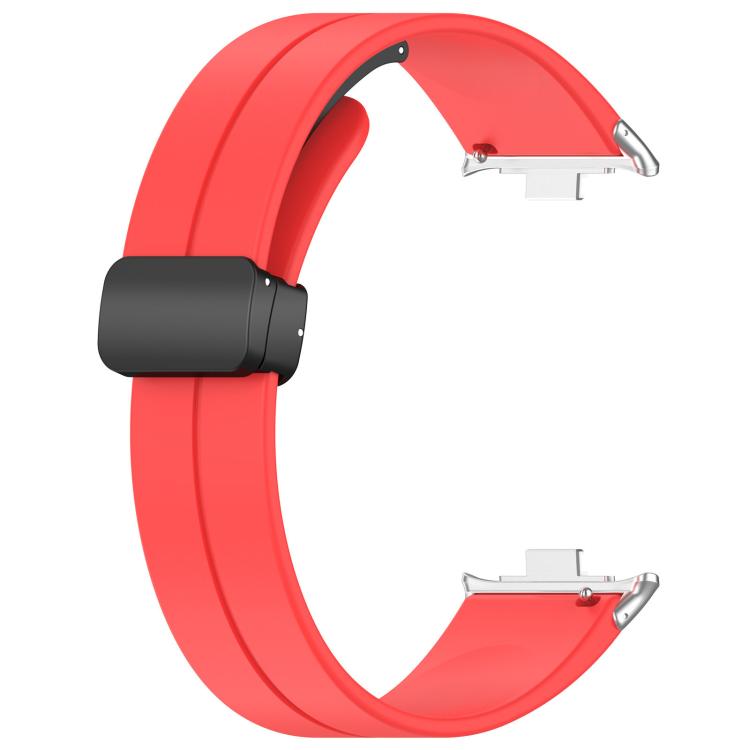 For Xiaomi Band 9 Pro/8 Pro/Redmi Watch 5/4 xDfind  Flat Head Groove Folding Black Buckle Silicone Watch Band(Red) - Watch Bands by xDfind | Online Shopping UK | buy2fix