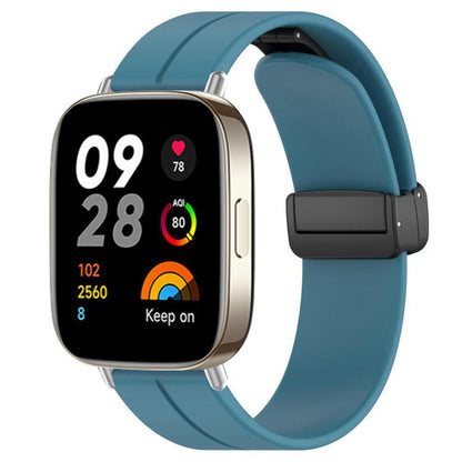For Redmi Watch 3 xDfind  Flat Head Groove Folding Black Buckle Silicone Watch Band(Rock Blue) - Watch Bands by xDfind | Online Shopping UK | buy2fix