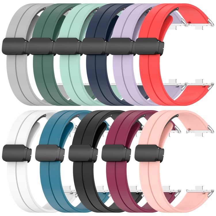 For Xiaomi Band 9 Pro/8 Pro/Redmi Watch 5/4 xDfind  Flat Head Groove Folding Black Buckle Silicone Watch Band(Purple) - Watch Bands by xDfind | Online Shopping UK | buy2fix