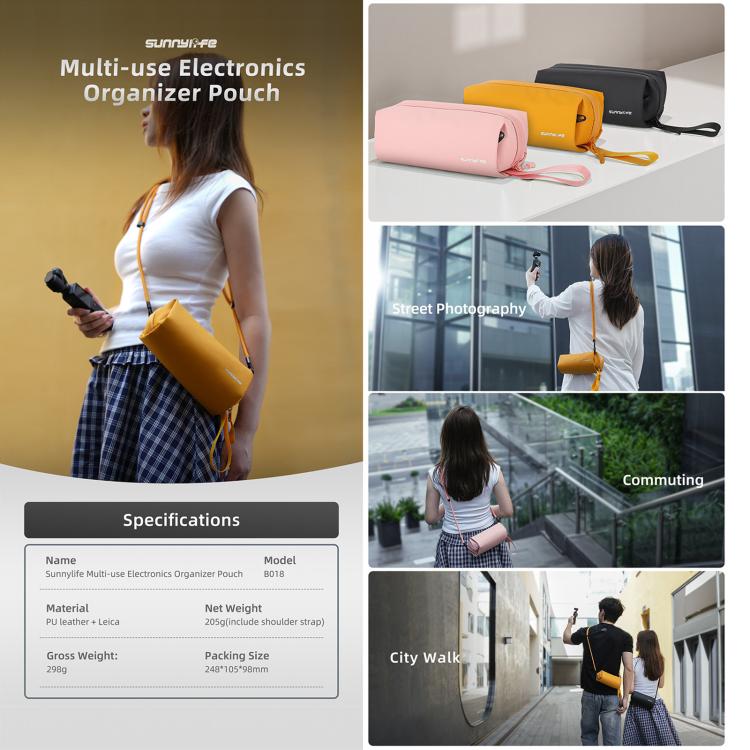 For DJI OSMO Pocket 3 Sunnylife Carrying Handbag Storage Shoulder Bag Combo Bags Mini Travel Daily Pouch(Orange) - Case & Bags by Sunnylife | Online Shopping UK | buy2fix
