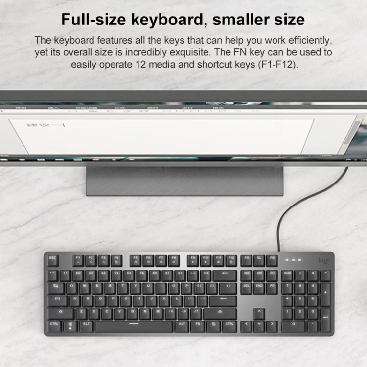 Logitech K845 Backlit Mechanical Wired Keyboard, Cable Length: 1.8m, Type:TTC-Brown Axis(Black) - Wired Keyboard by Logitech | Online Shopping UK | buy2fix