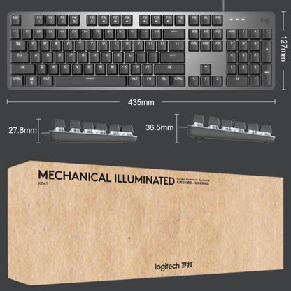 Logitech K845 Backlit Mechanical Wired Keyboard, Cable Length: 1.8m, Type:TTC-Red Axis(Black) - Wired Keyboard by Logitech | Online Shopping UK | buy2fix