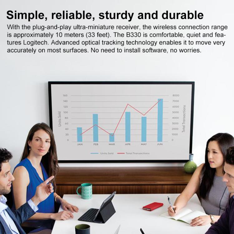 Logitech B330 1000DPI Silent Bluetooth Wireless Mouse(Black) - Wireless Mice by Logitech | Online Shopping UK | buy2fix