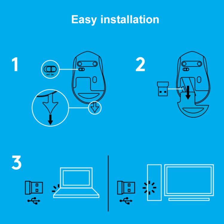 Logitech B330 1000DPI Silent Bluetooth Wireless Mouse(Black) - Wireless Mice by Logitech | Online Shopping UK | buy2fix