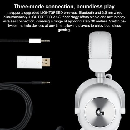 Logitech G PRO X2 Bluetooth 2.4G Dual-Mode Wireless Gaming Earphone(White) - Multimedia Headset by Logitech | Online Shopping UK | buy2fix