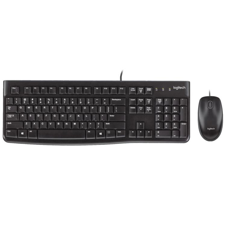 Logitech MK120 Wired Keyboard and Mouse Set(Black) - Wired Keyboard by Logitech | Online Shopping UK | buy2fix