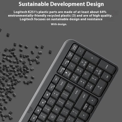 Logitech K251 Wireless Bluetooth Keyboard for Business Laptop Office use(White) - Wireless Keyboard by Logitech | Online Shopping UK | buy2fix