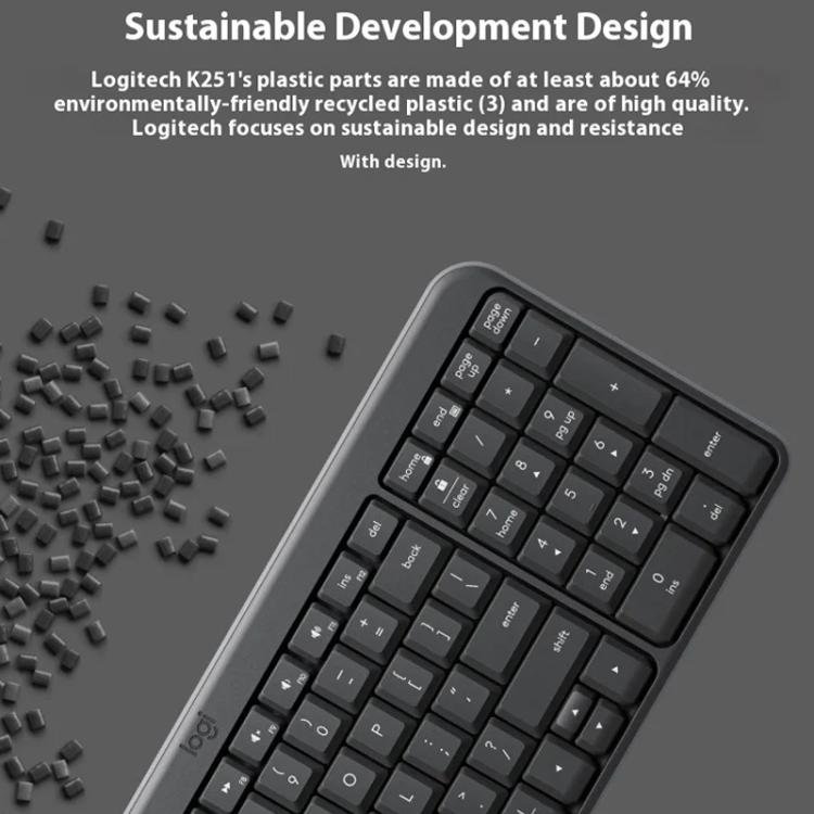 Logitech K251 Wireless Bluetooth Keyboard for Business Laptop Office use(Black) - Wireless Keyboard by Logitech | Online Shopping UK | buy2fix