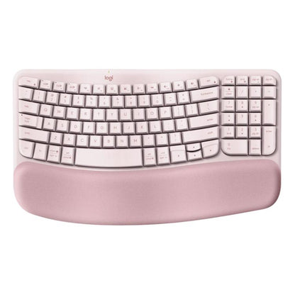 Logitech WAVE KEYS Wireless Ergonomic Keyboard(Pink) - Wireless Keyboard by Logitech | Online Shopping UK | buy2fix