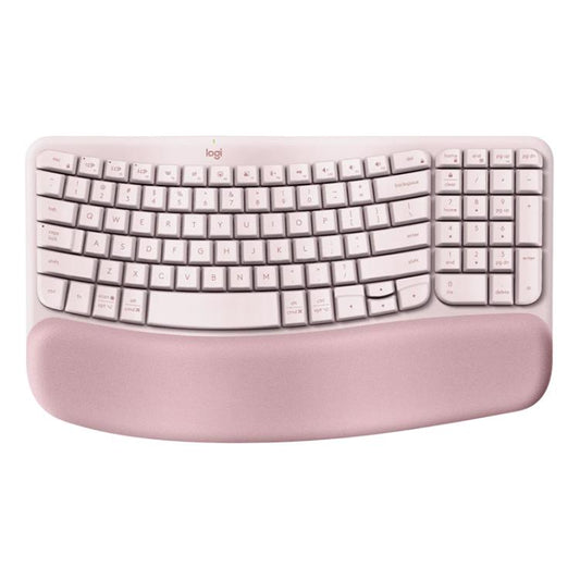 Logitech WAVE KEYS Wireless Ergonomic Keyboard(Pink) - Wireless Keyboard by Logitech | Online Shopping UK | buy2fix