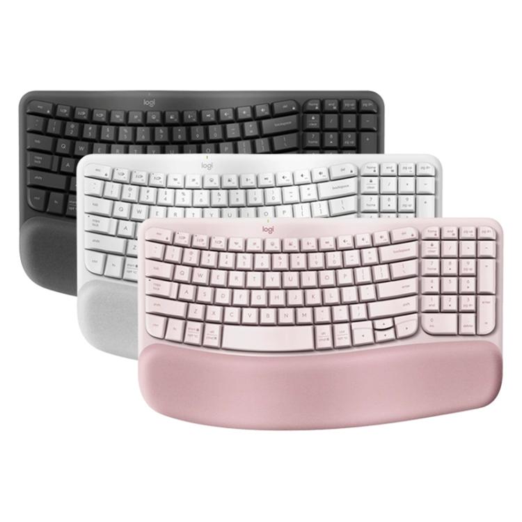 Logitech WAVE KEYS Wireless Ergonomic Keyboard(Pink) - Wireless Keyboard by Logitech | Online Shopping UK | buy2fix