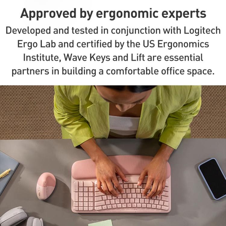 Logitech WAVE KEYS Wireless Ergonomic Keyboard(Black) - Wireless Keyboard by Logitech | Online Shopping UK | buy2fix