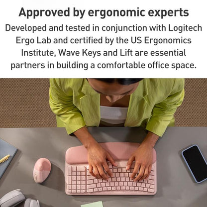 Logitech WAVE KEYS Wireless Ergonomic Keyboard(Black) - Wireless Keyboard by Logitech | Online Shopping UK | buy2fix